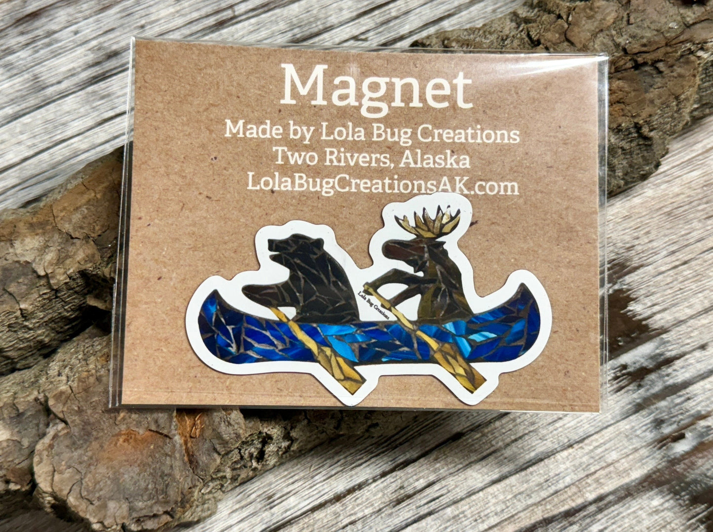 Bear moose canoe thin  magnet