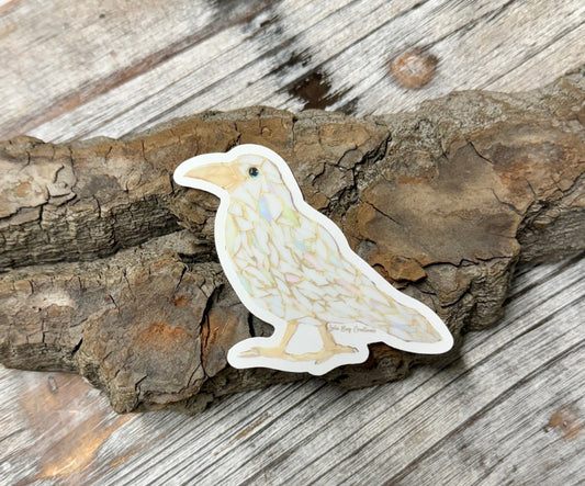 White Albino Raven vinyl sticker Clear