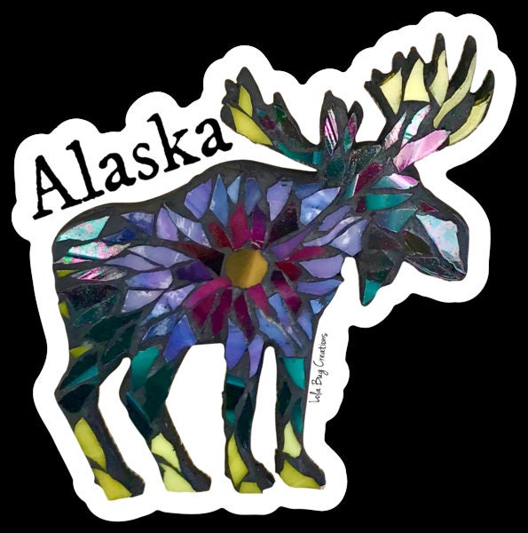 Rainbow Moose Alaska vinyl Sticker