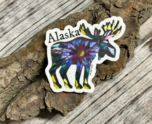 Rainbow Moose Alaska vinyl Sticker