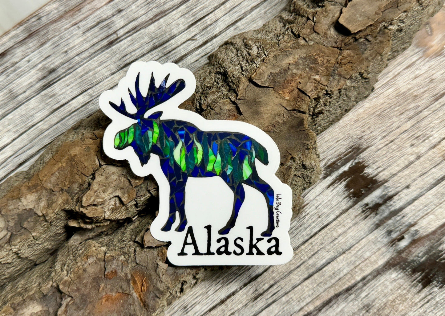 Northern Lights Moose Vinyl Sticker