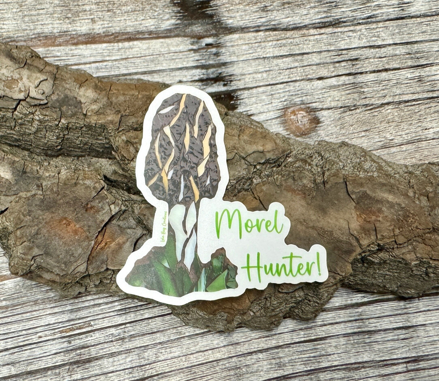 Morel Hunter Mushroom clear Vinyl Sticker