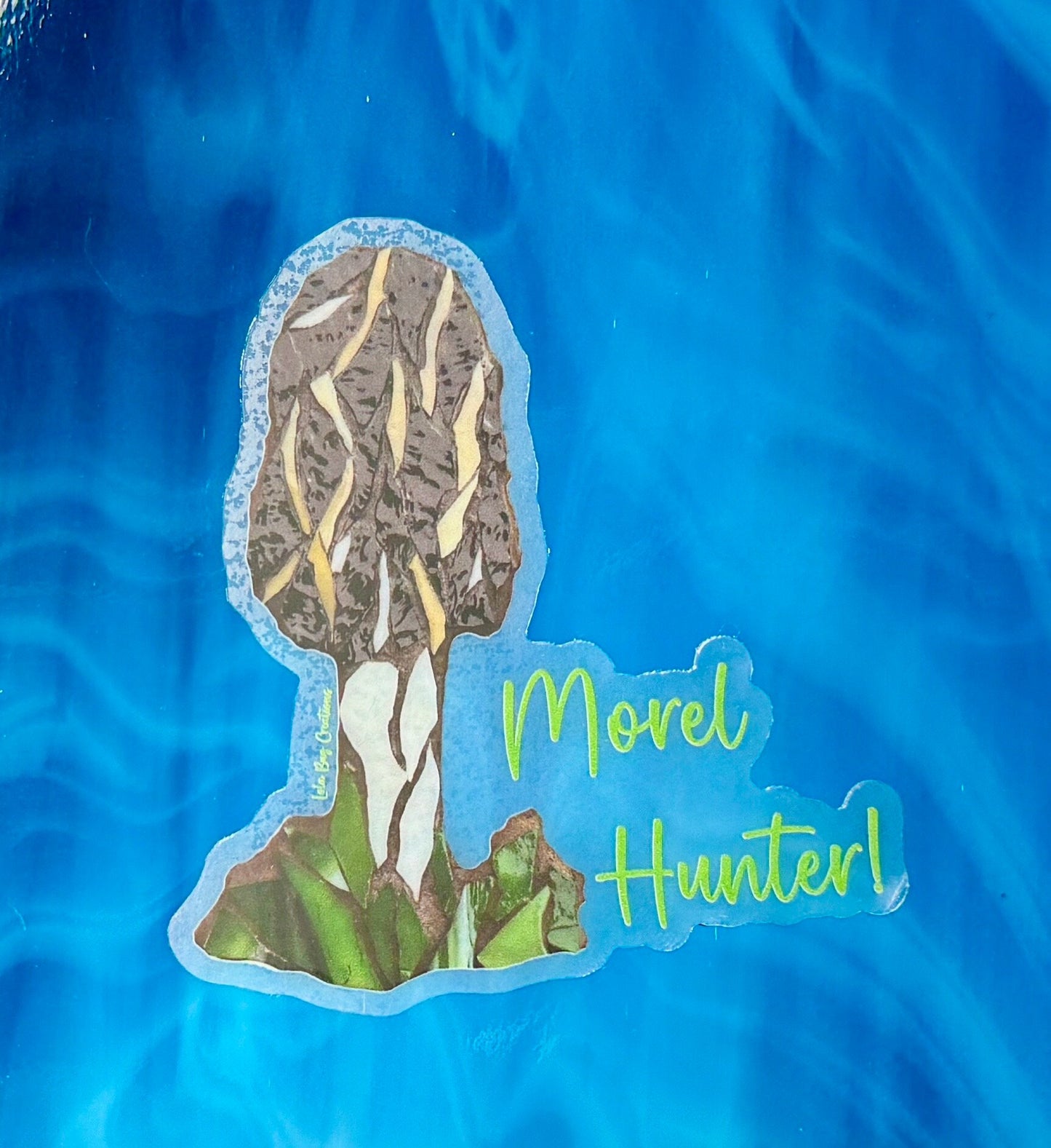 Morel Hunter Mushroom clear Vinyl Sticker