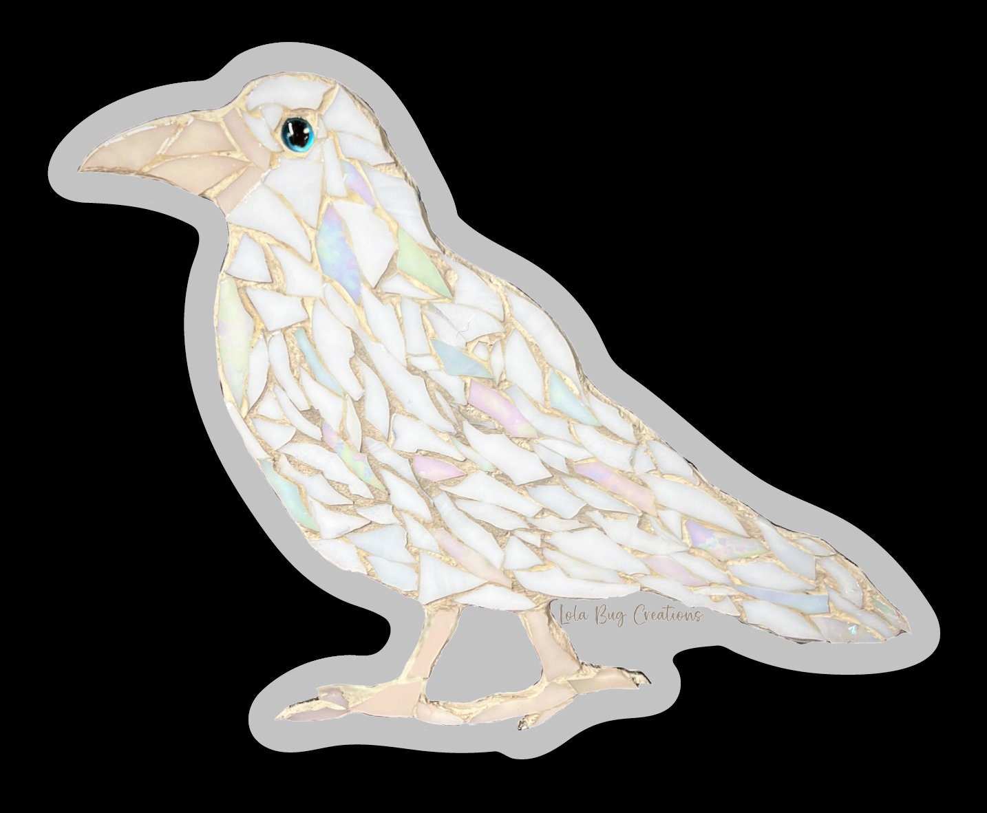 White Albino Raven vinyl sticker Clear