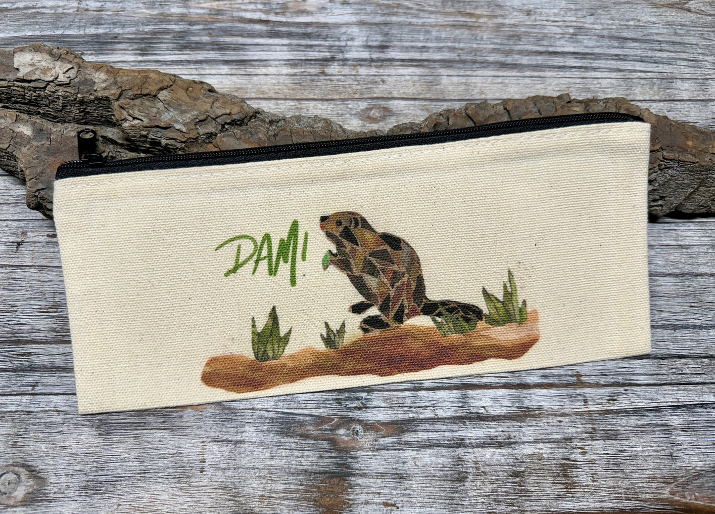 Beaver bag, DAM, cotton canvas zipper printed bag