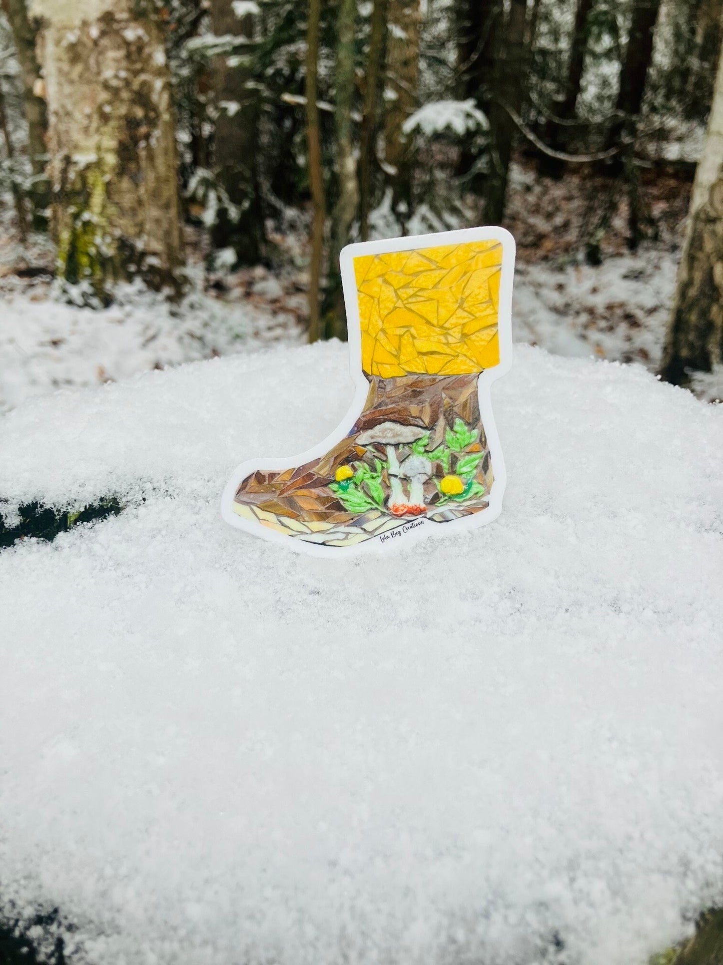 Xtra Tuf ankle Boots with mushrooms Vinyl Sticker